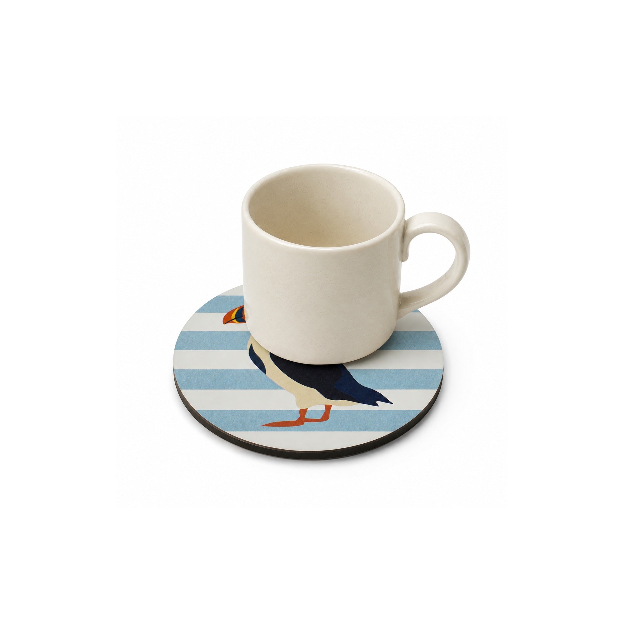 RSPB Puffin dessous de verre céramique 10 cm gros plan