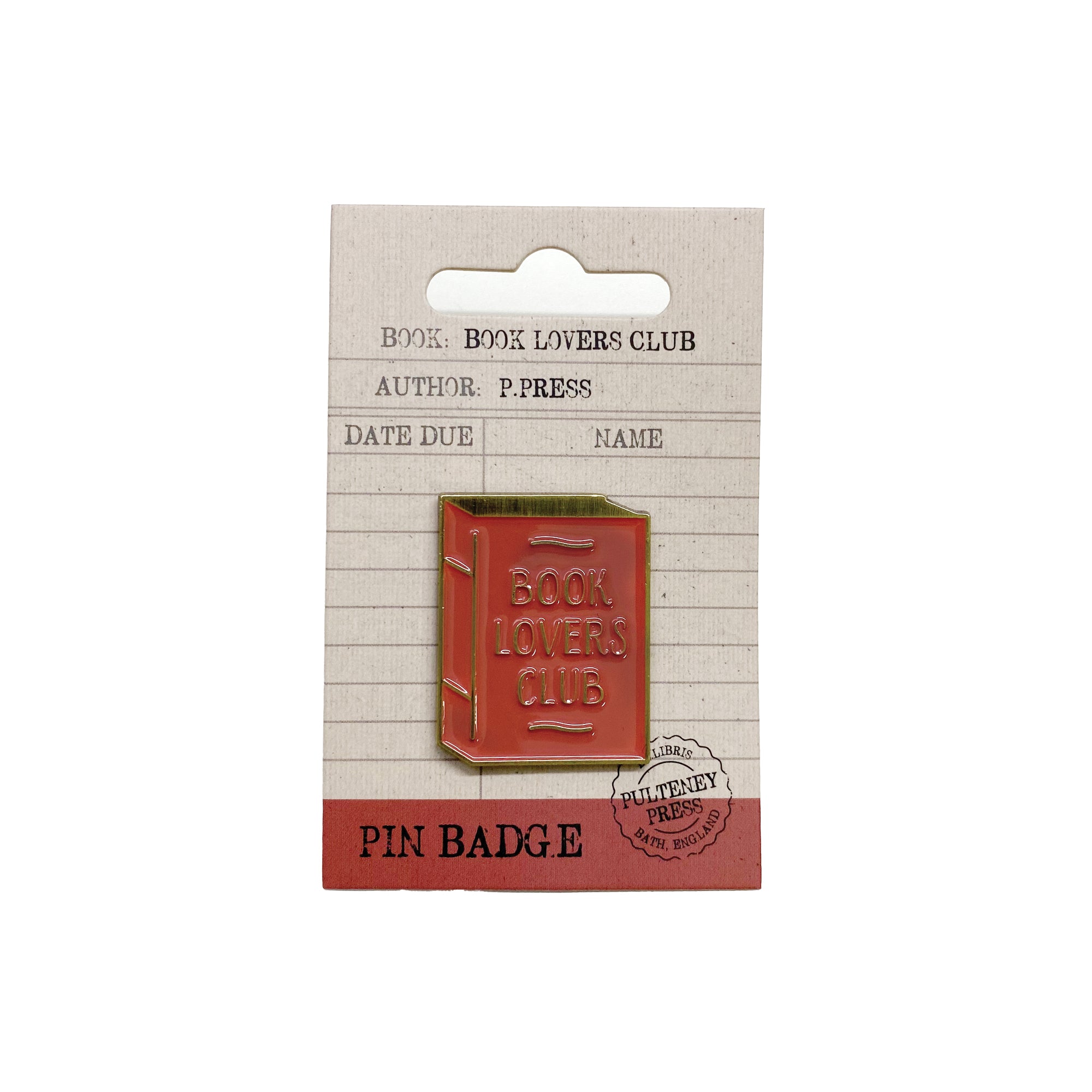 Pulteney Press Book Lovers pin's émail rouge