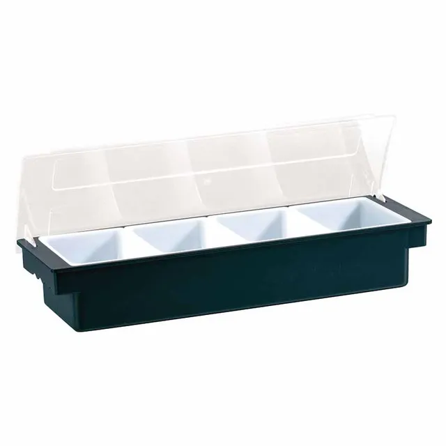 Artis porte-condiments noir 4 cases 50 cm