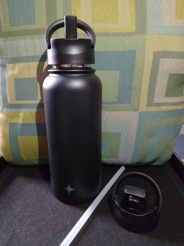 JoyJolt Vacuum Insulated gourde inox 95 cl noire 2 bouchons