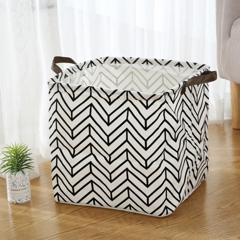 Alipis panier à linge pliable coton lin cube 32 cm