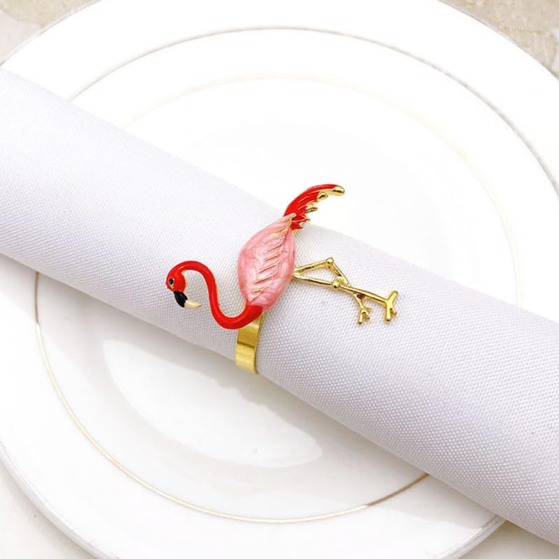 Alipis Rond Serviette Flamant Rose Alliage 3,8 cm