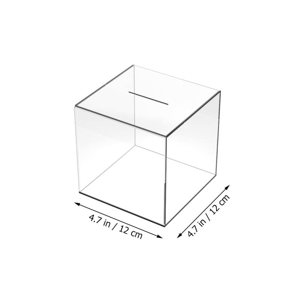 Alipis tirelire transparente acrylique cube 12 cm