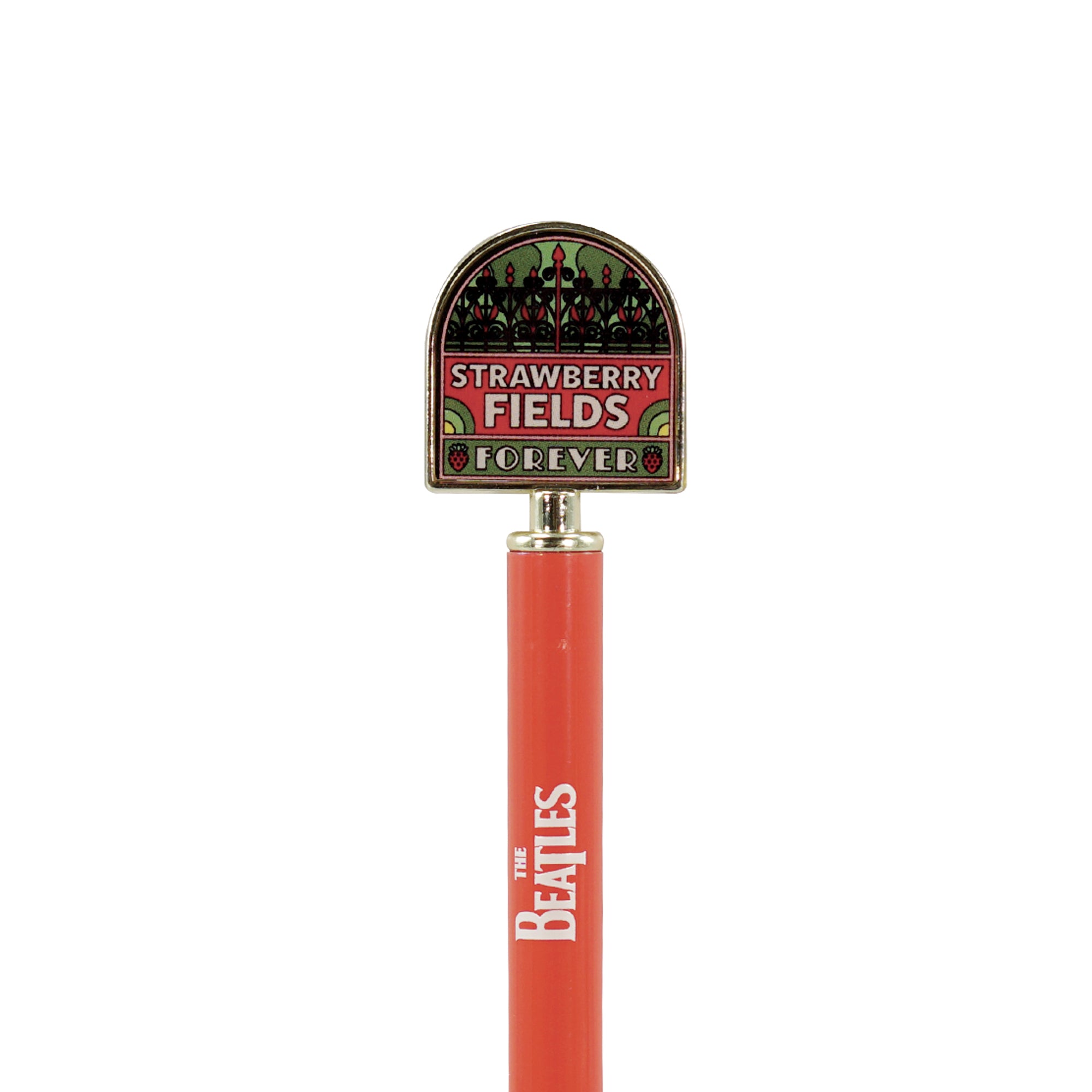 The Beatles Strawberry Fields stylo métal rouge 14 cm