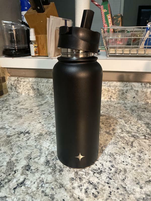 JoyJolt Vacuum Insulated gourde inox 95 cl noire 2 bouchons
