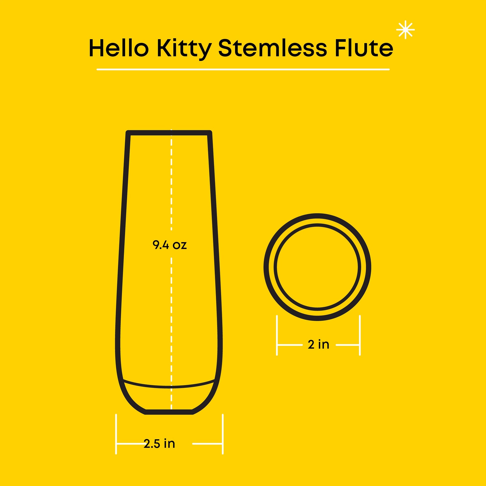 JoyJolt Hello Kitty Stay Gold flûtes sans pied 4x28 cl