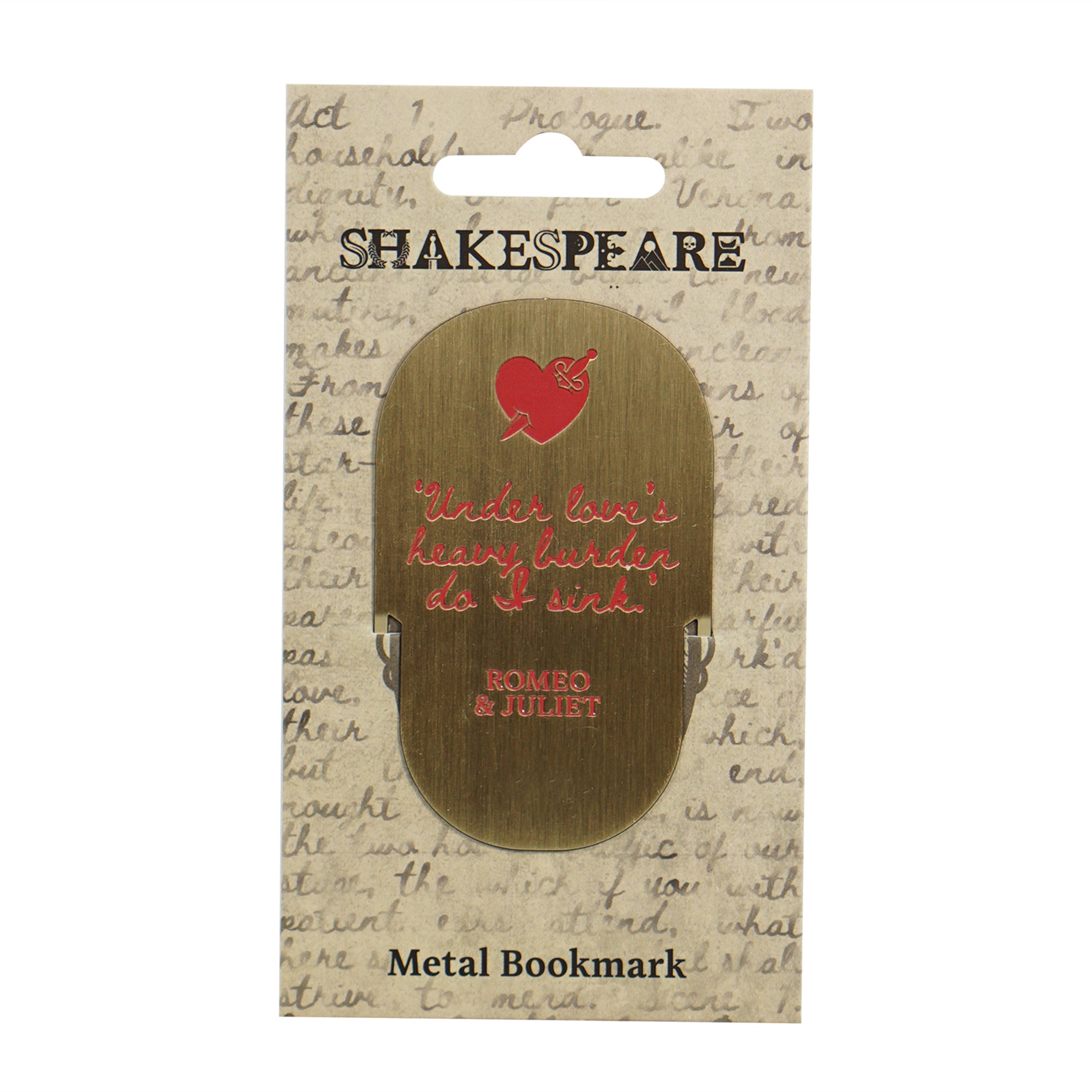 HMB Shakespeare Romeo & Juliet marque-page métal bronze