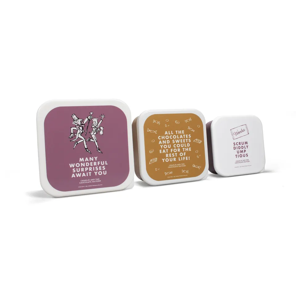 Roald Dahl Charlie lot 3 boîtes à goûter violettes