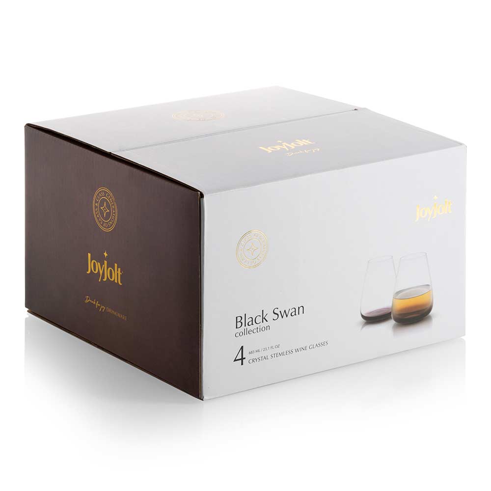JoyJolt Black Swan verres vin blanc sans pied lot 4