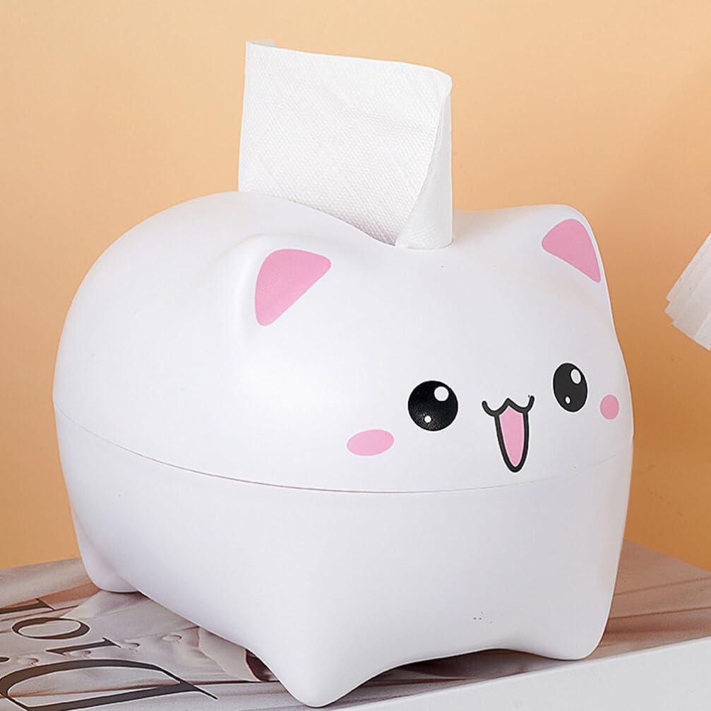 Alipis boîte à mouchoirs chat kawaii ABS compacte