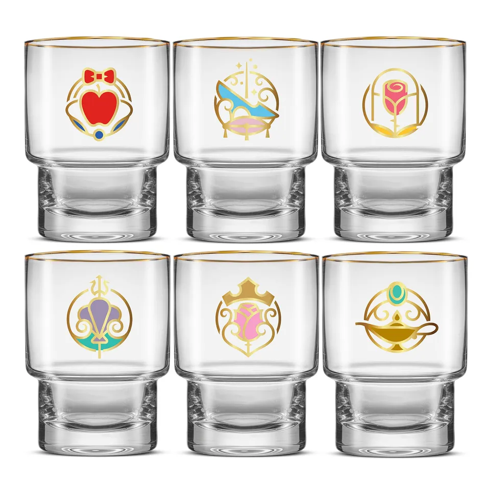JoyJolt Disney Princess verres lot de 6 30 cl borosilicate