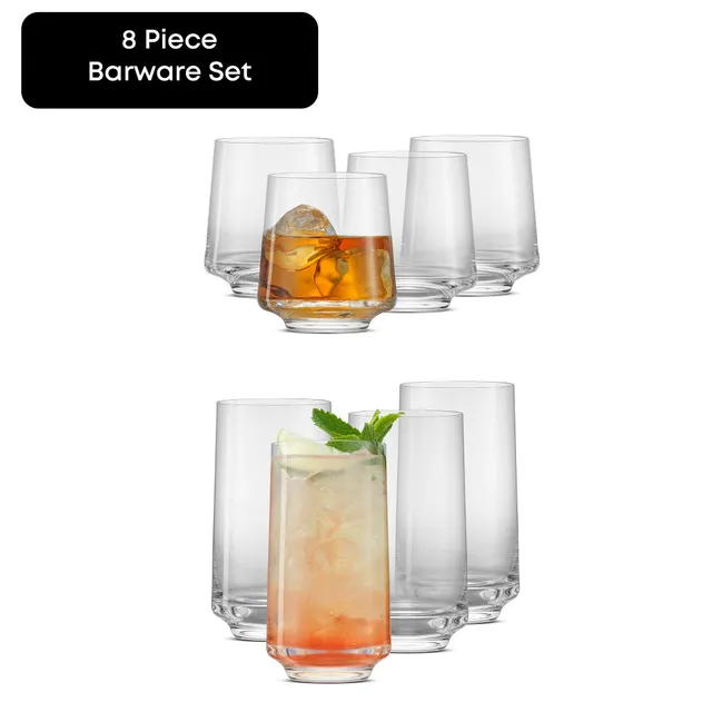 JoyJolt Sidney set 8 verres à whisky cristal