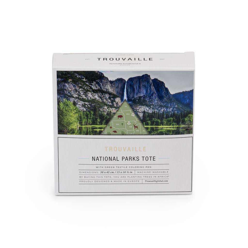 Trouvaille Global US National Parks tote bag à colorier