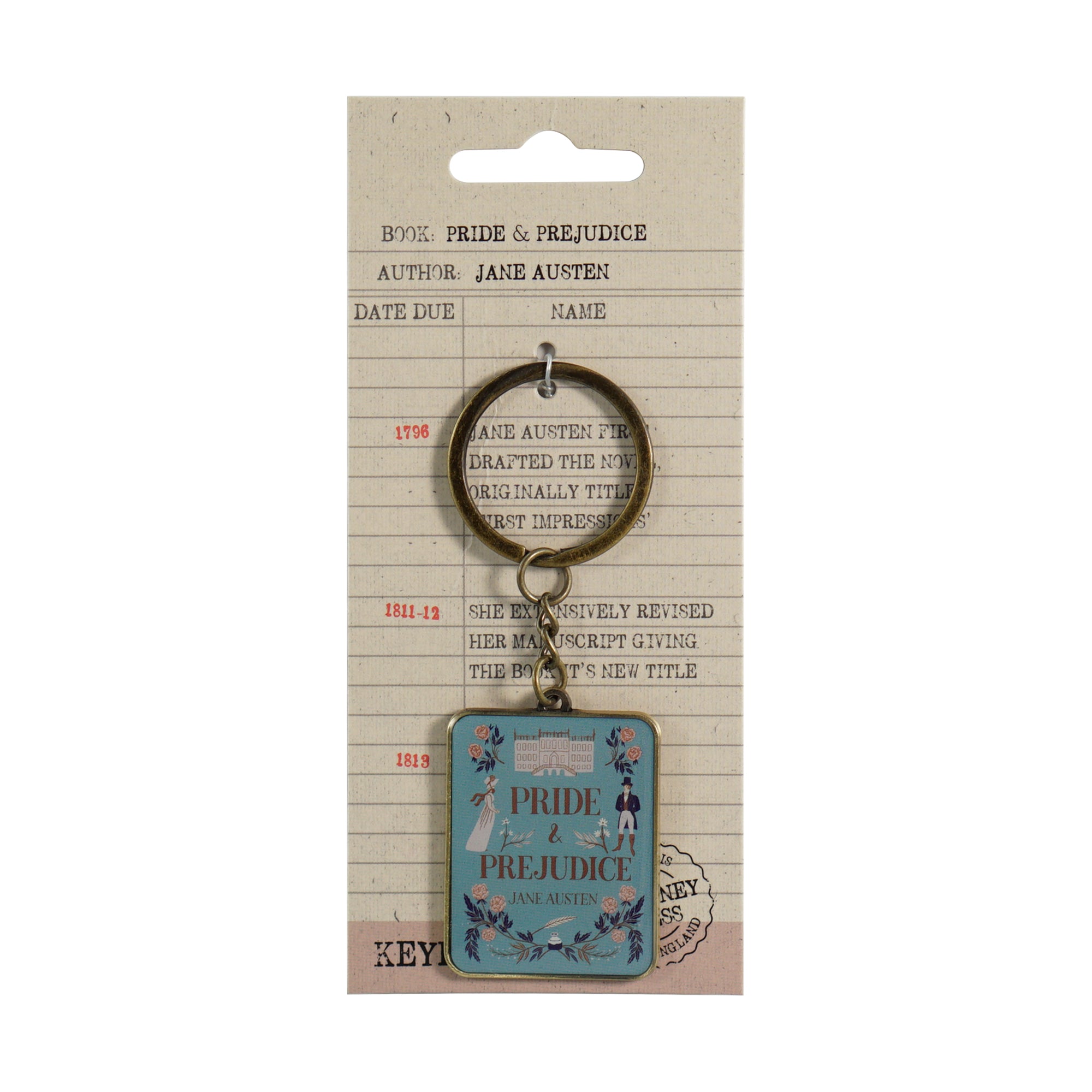 HMB Jane Austen Pride & Prejudice porte-clés métal bleu