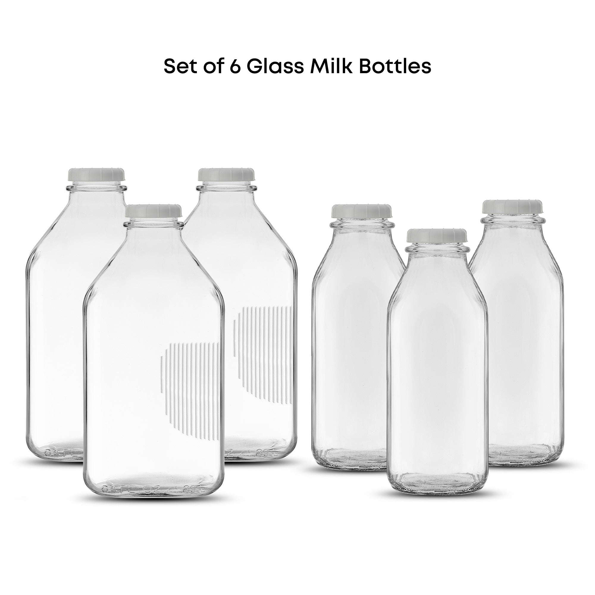 JoyJolt bouteilles lait verre 0,95/1,9 L lot 6