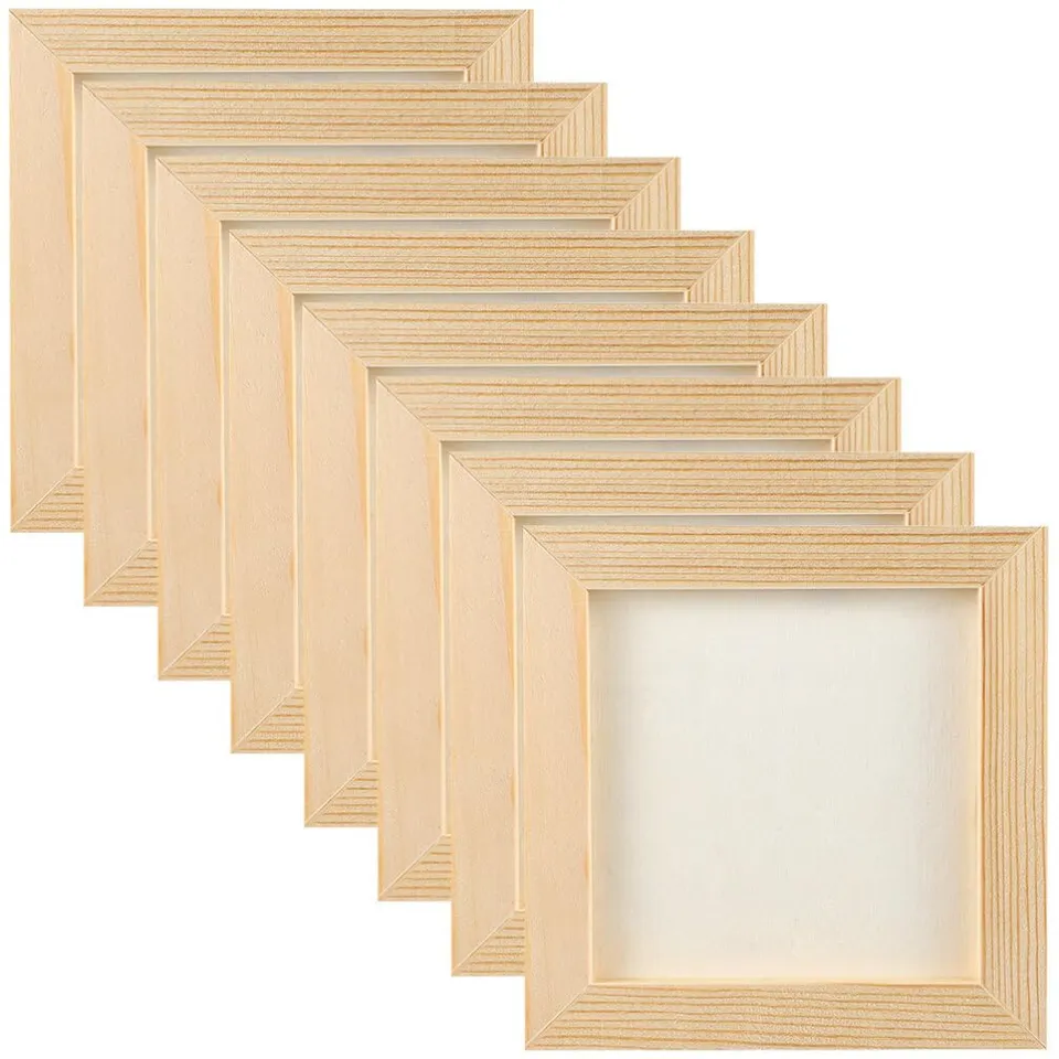 Alipis cadres photo bois à décorer lot de 8 12 cm