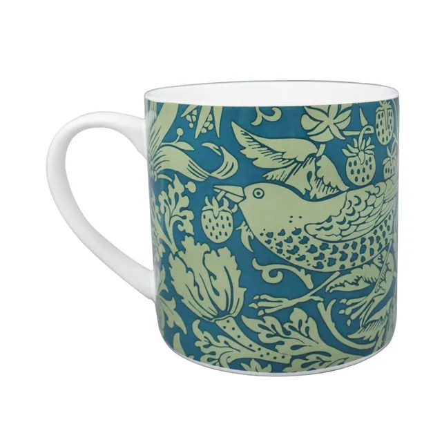 William Morris Strawberry Thief mug céramique 31 cl sage