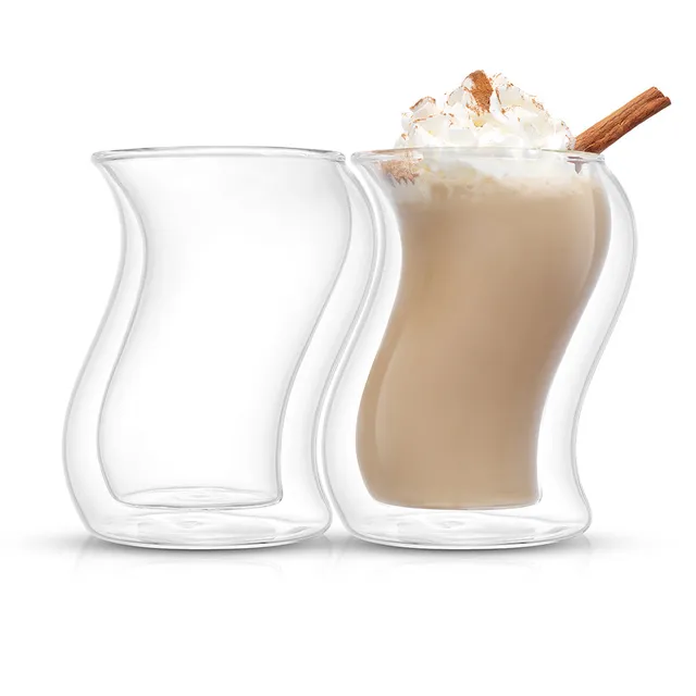 JoyJolt Pivot mugs verre double paroi lot de 2 40 cl