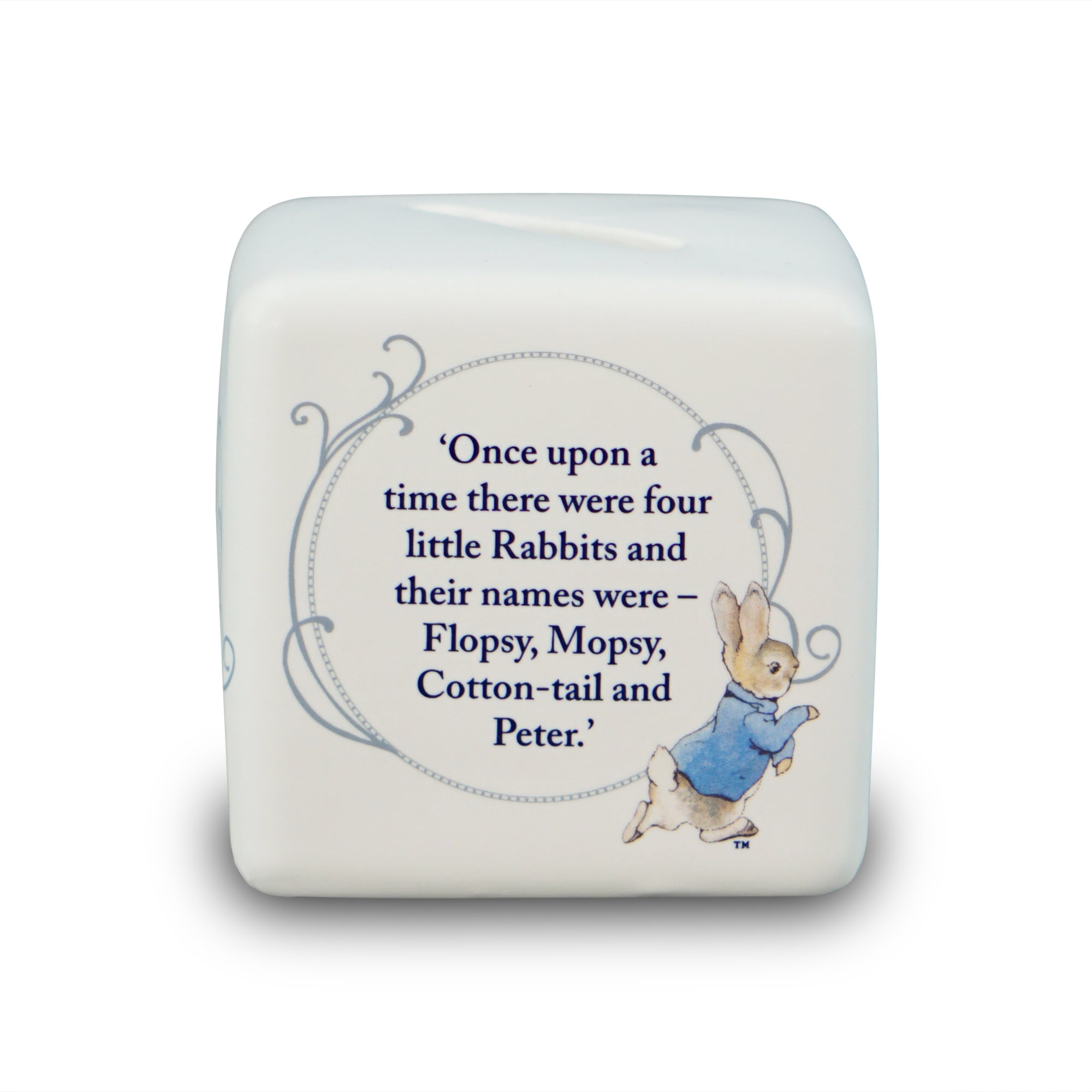 Peter Rabbit tirelire céramique blanche coffret