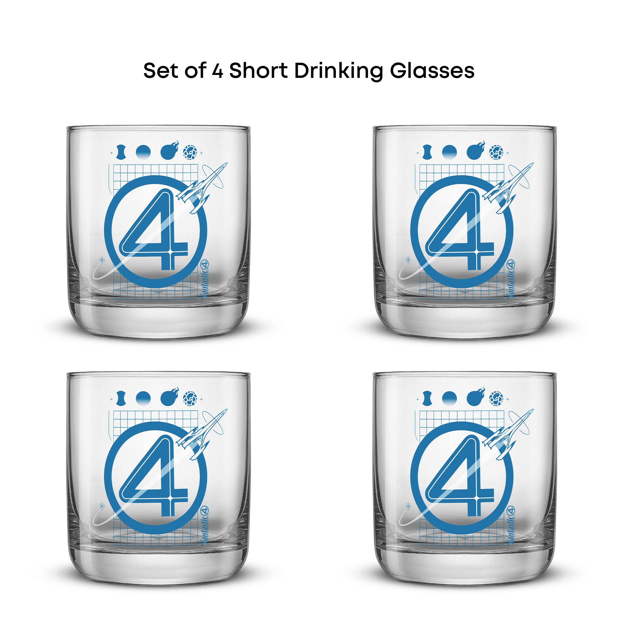 JoyJolt Fantastic Four Blueprint verre whisky 30cl lot 4