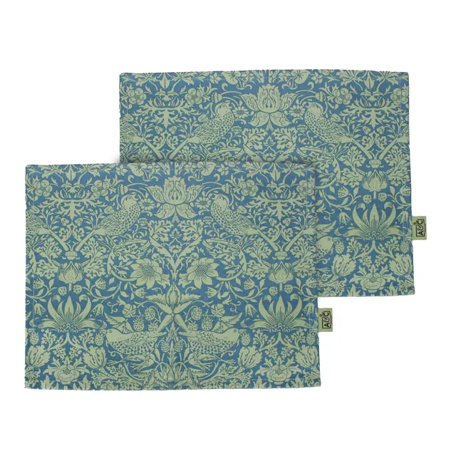Arts & Crafts Society William Morris Strawberry Thief set de table x2 sauge