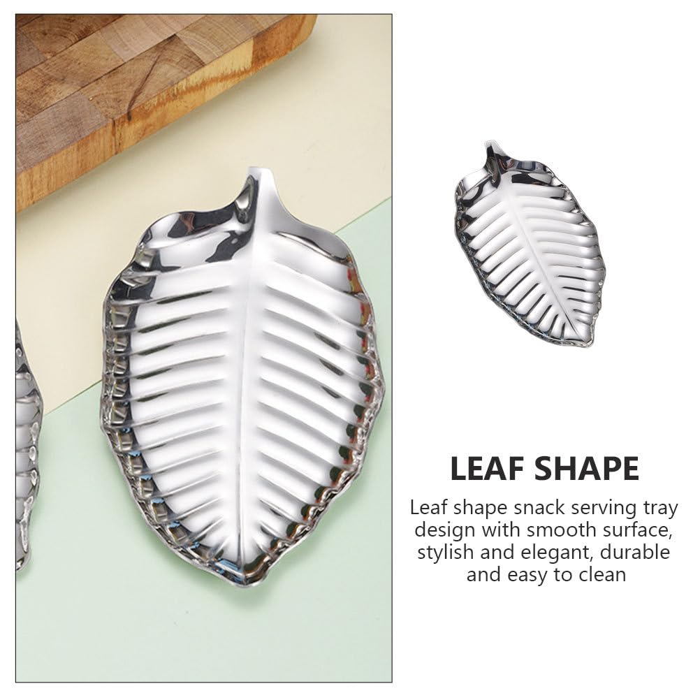 Alipis plateau feuille argent décoratif apéro
