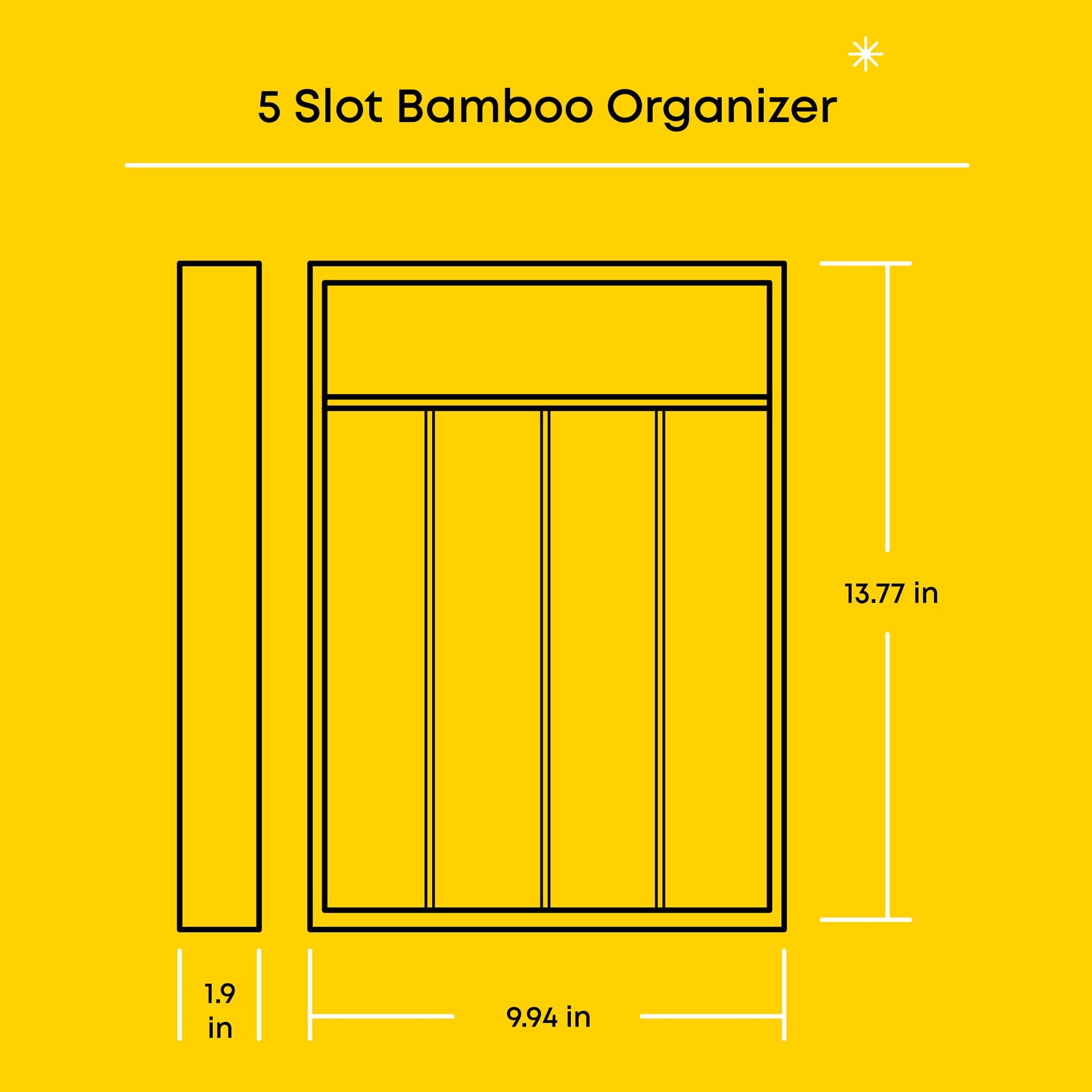 JoyJolt organisateur tiroir bambou 5 cases naturel