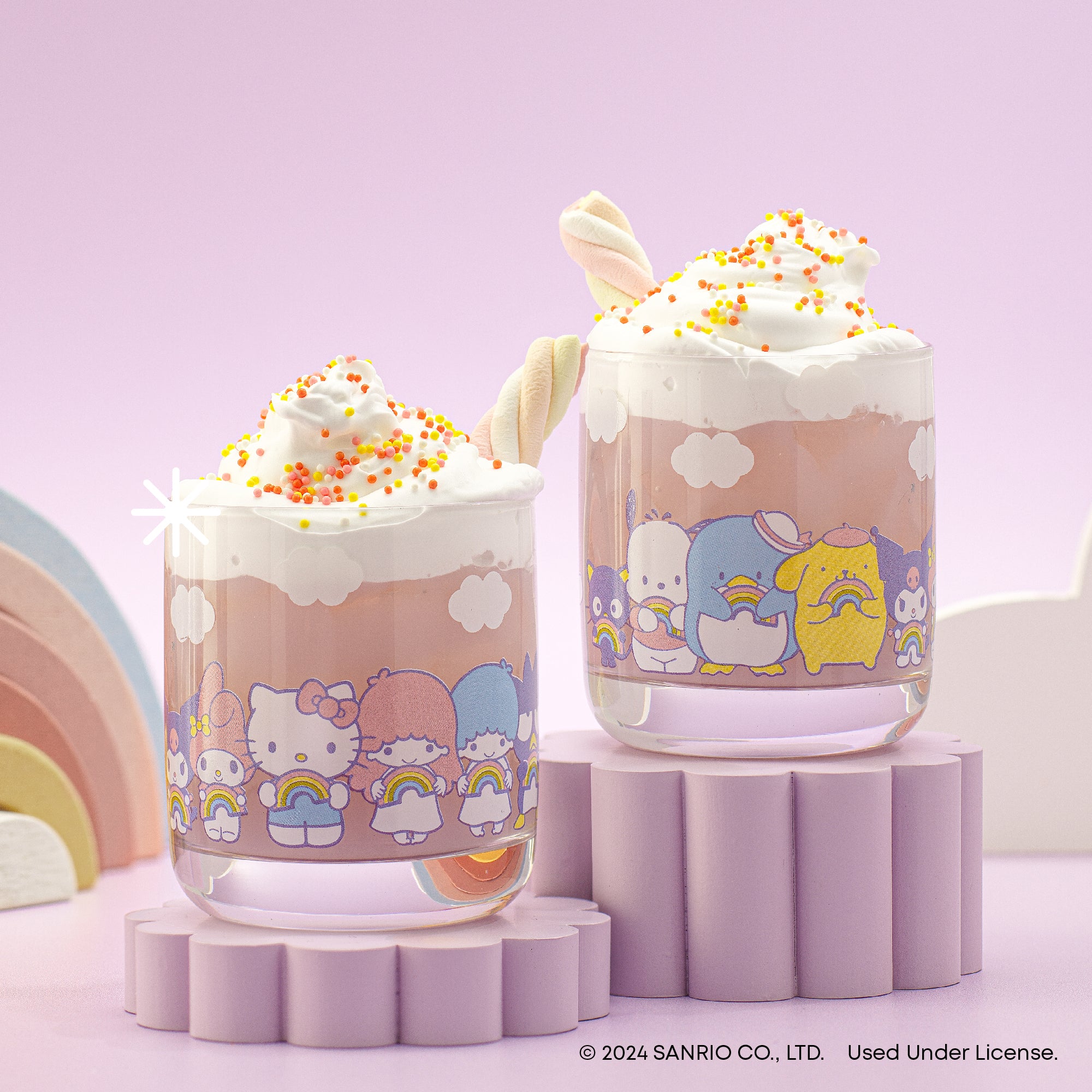 JoyJolt Hello Kitty Rainbow verre court lot 4 30 cl