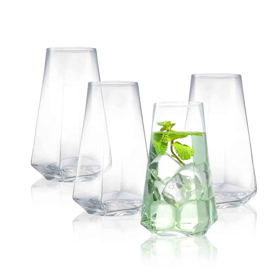 JoyJolt Infiniti Highball verre long drink lot 4 cristal