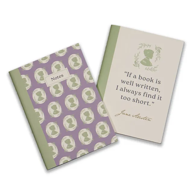 Jane Austen lot 2 carnets A6 violets lignés