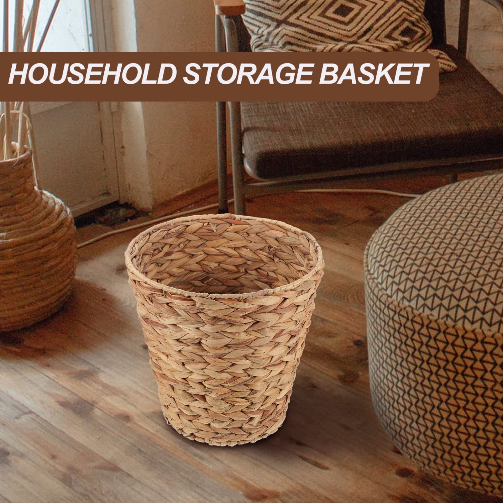 Alipis panier rangement tressé herbe gourde marron