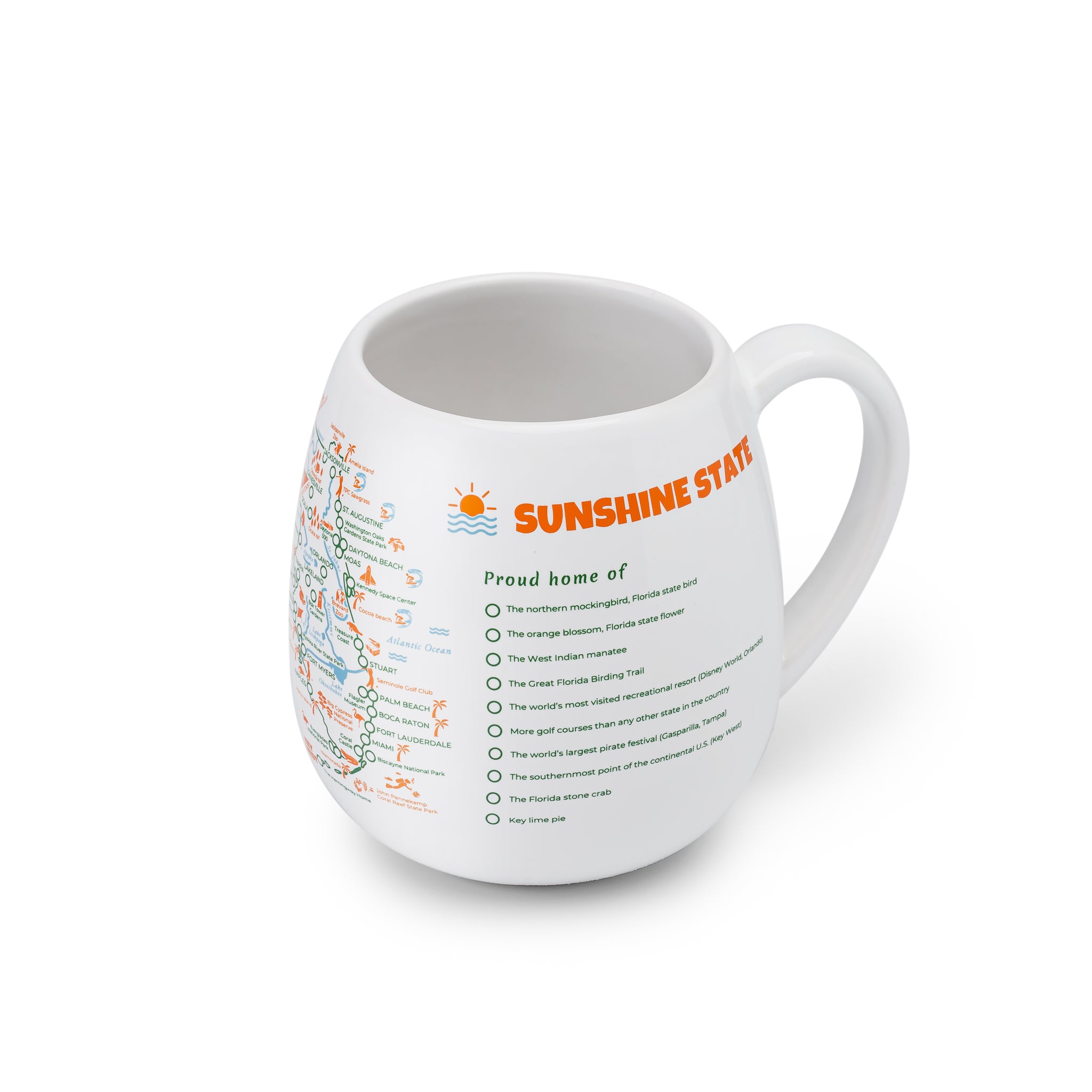 Trouvaille Global Florida Map mug voyage à colorier