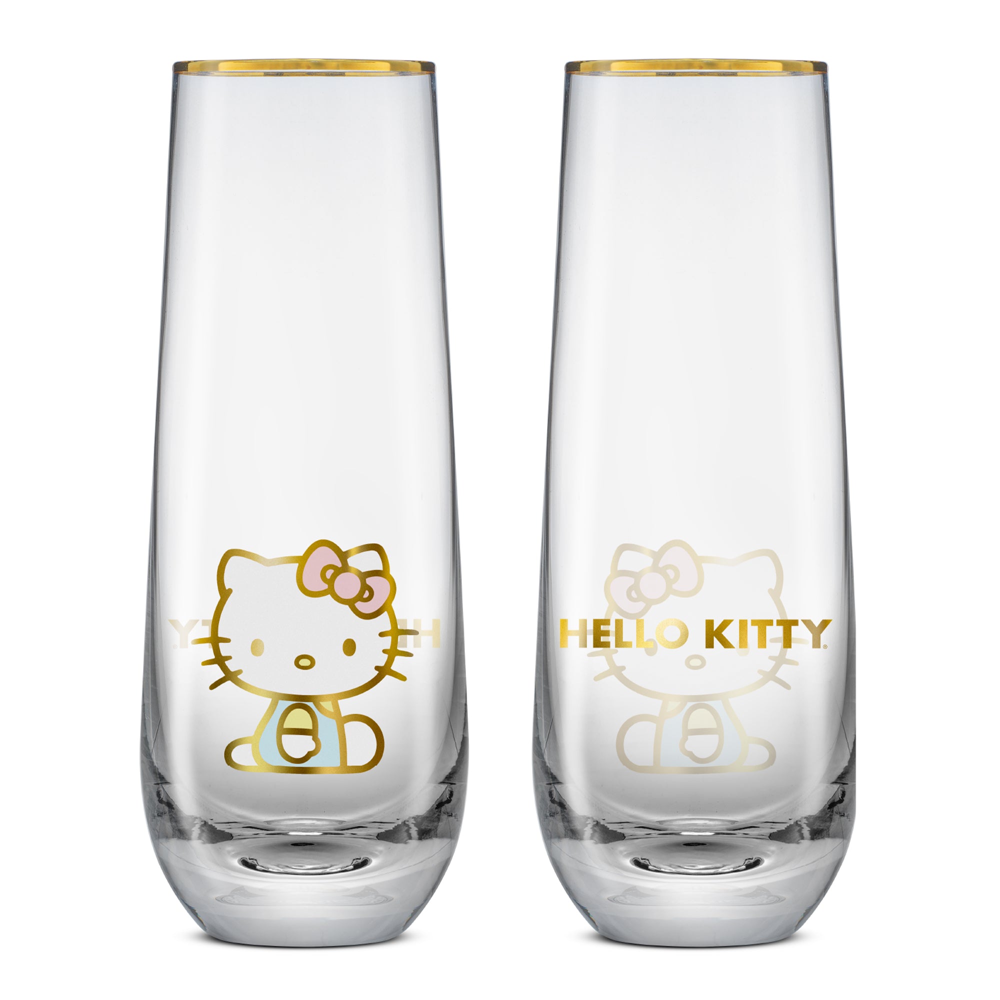JoyJolt Hello Kitty Stay Gold flûtes sans pied 4x28 cl