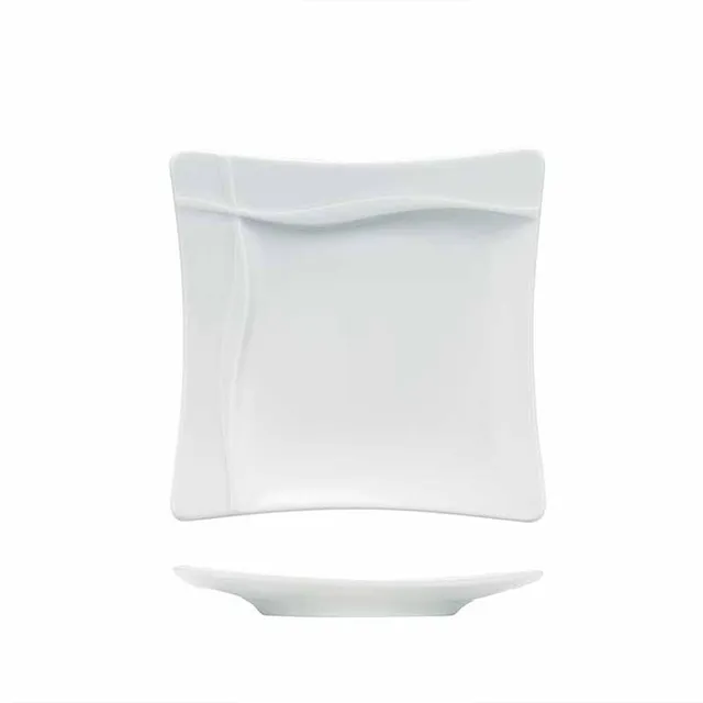Artis Embossed Rim assiette carrée bord relief