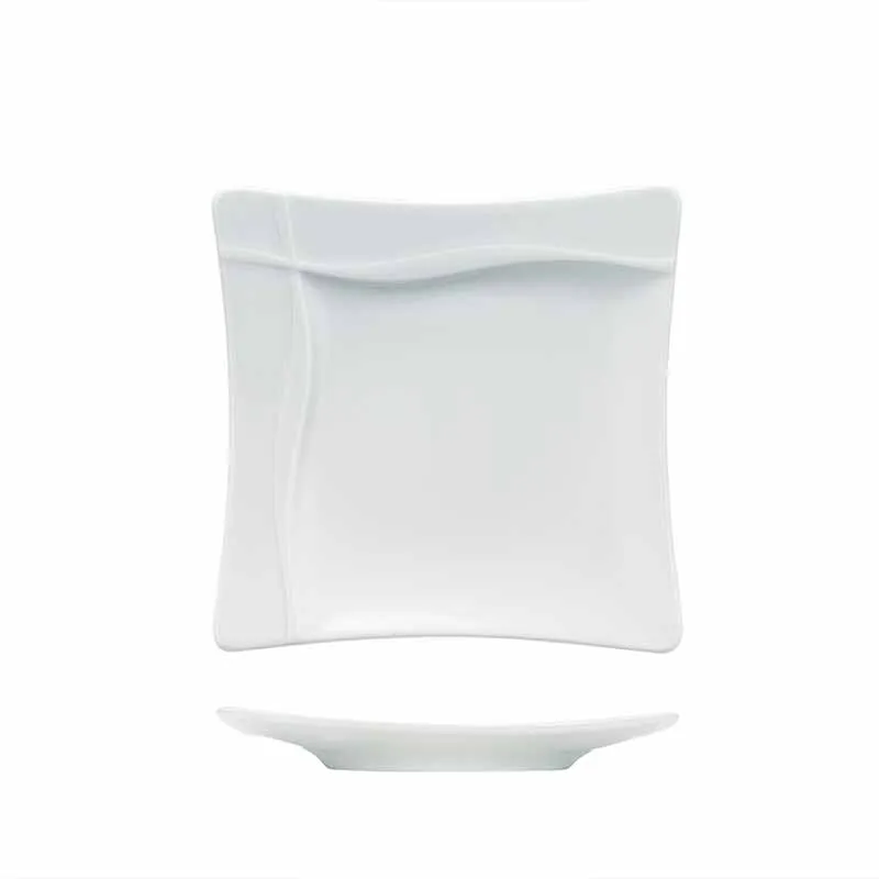 Artis Embossed Rim assiette carrée bord relief