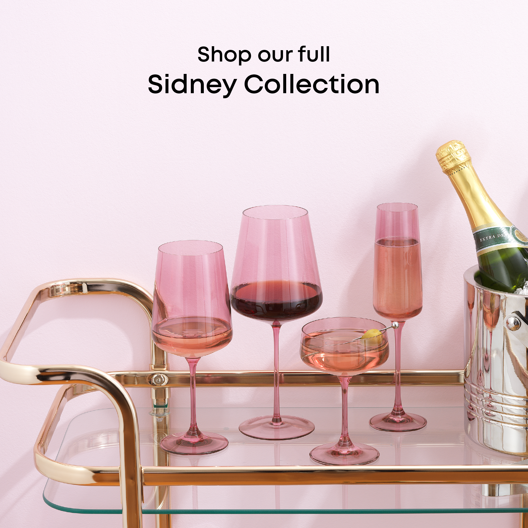 JoyJolt Sidney Blush verres vin champagne 16 pièces