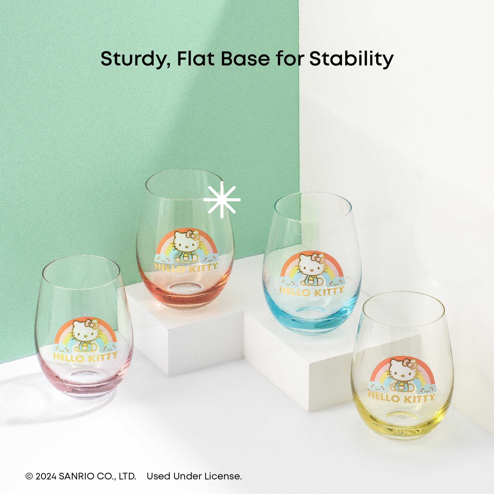 Hello Kitty Sweet Rainbow verres lot 4 56 cl couleurs