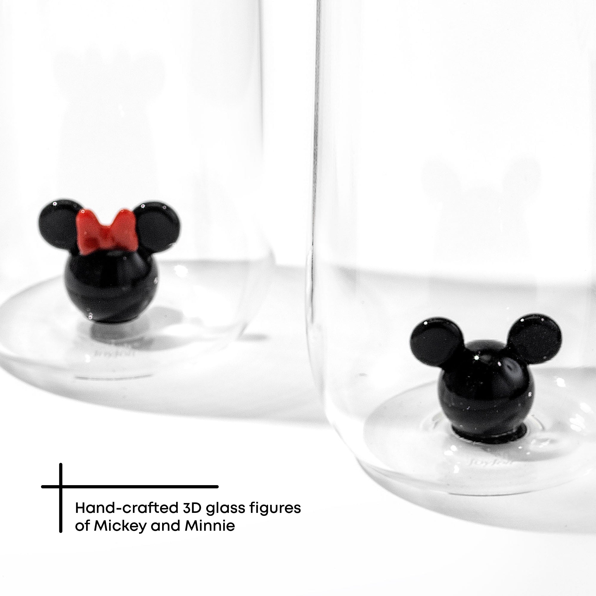 JoyJolt Disney Mickey & Minnie 3D Icon verres longs lot de 2 figurine