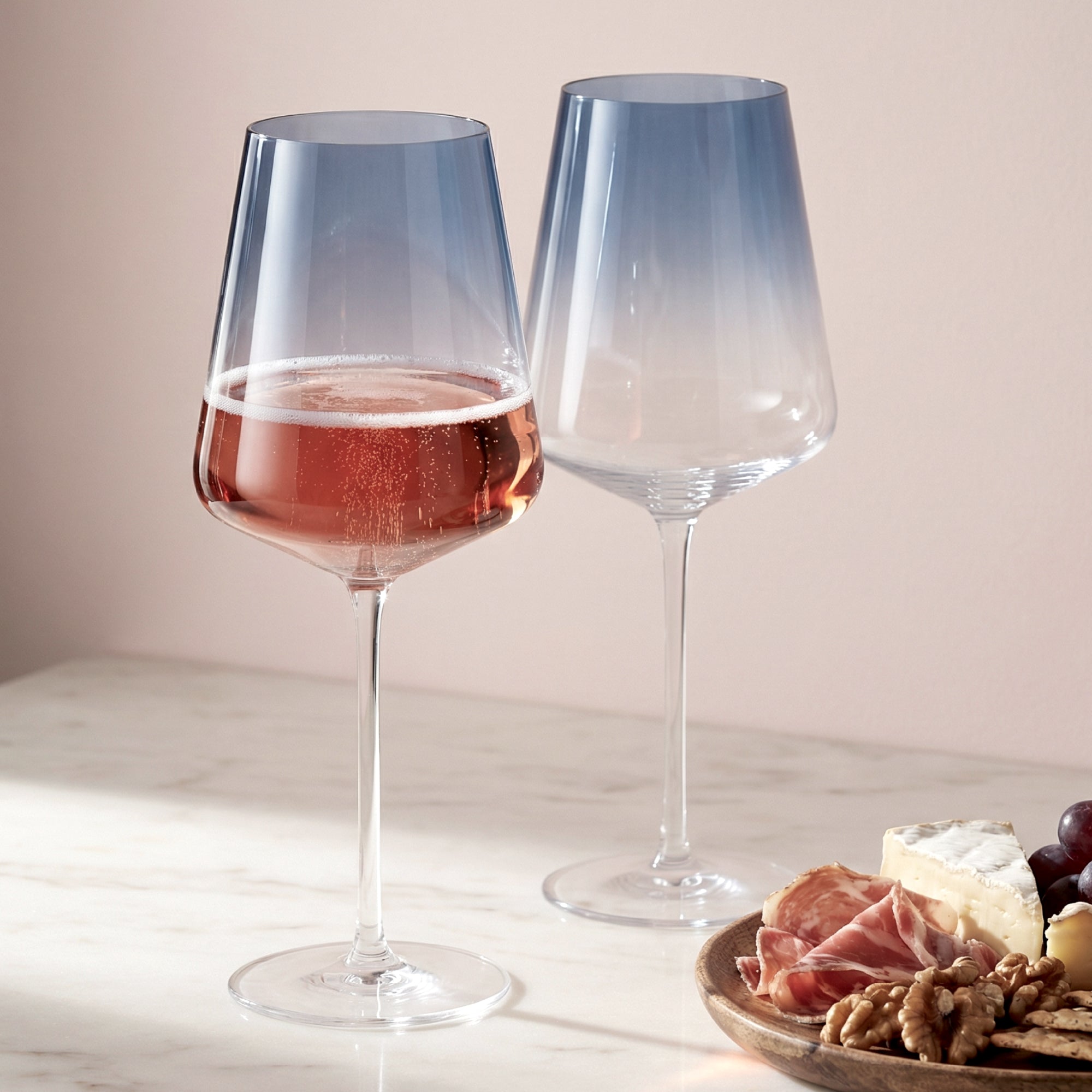 JoyJolt Sidney verres à vin rouge bleu ombré 4x 56 cl cristal