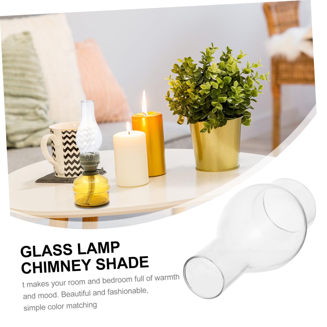 Alipis verre cheminée lampe à huile transparent 17,5 cm