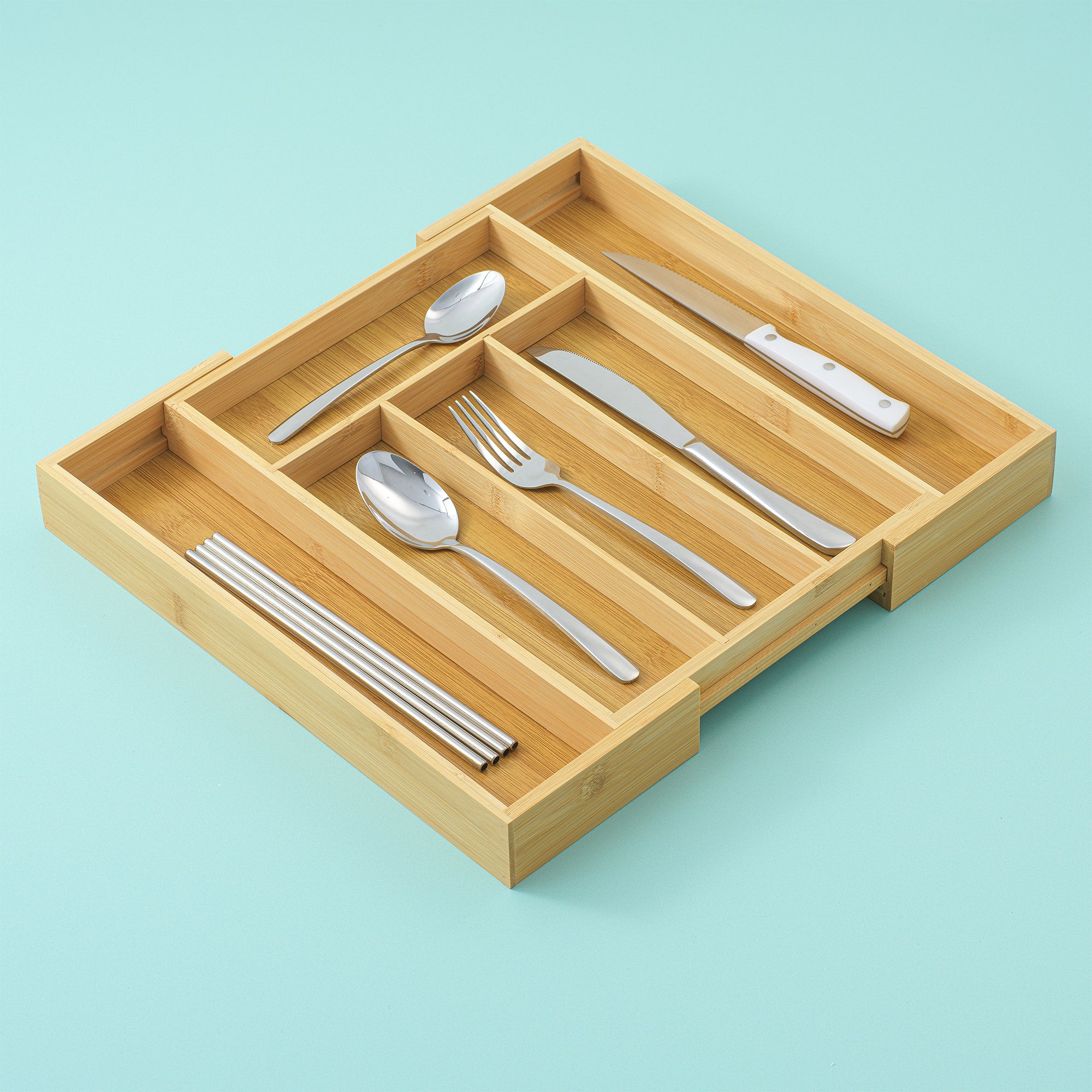 JoyJolt Expandable Bamboo organiseur tiroir bambou naturel extensible