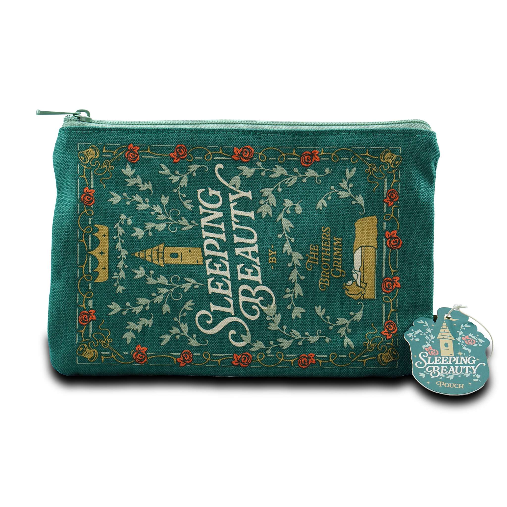 Sleeping Beauty pochette coton 16x24 cm verte
