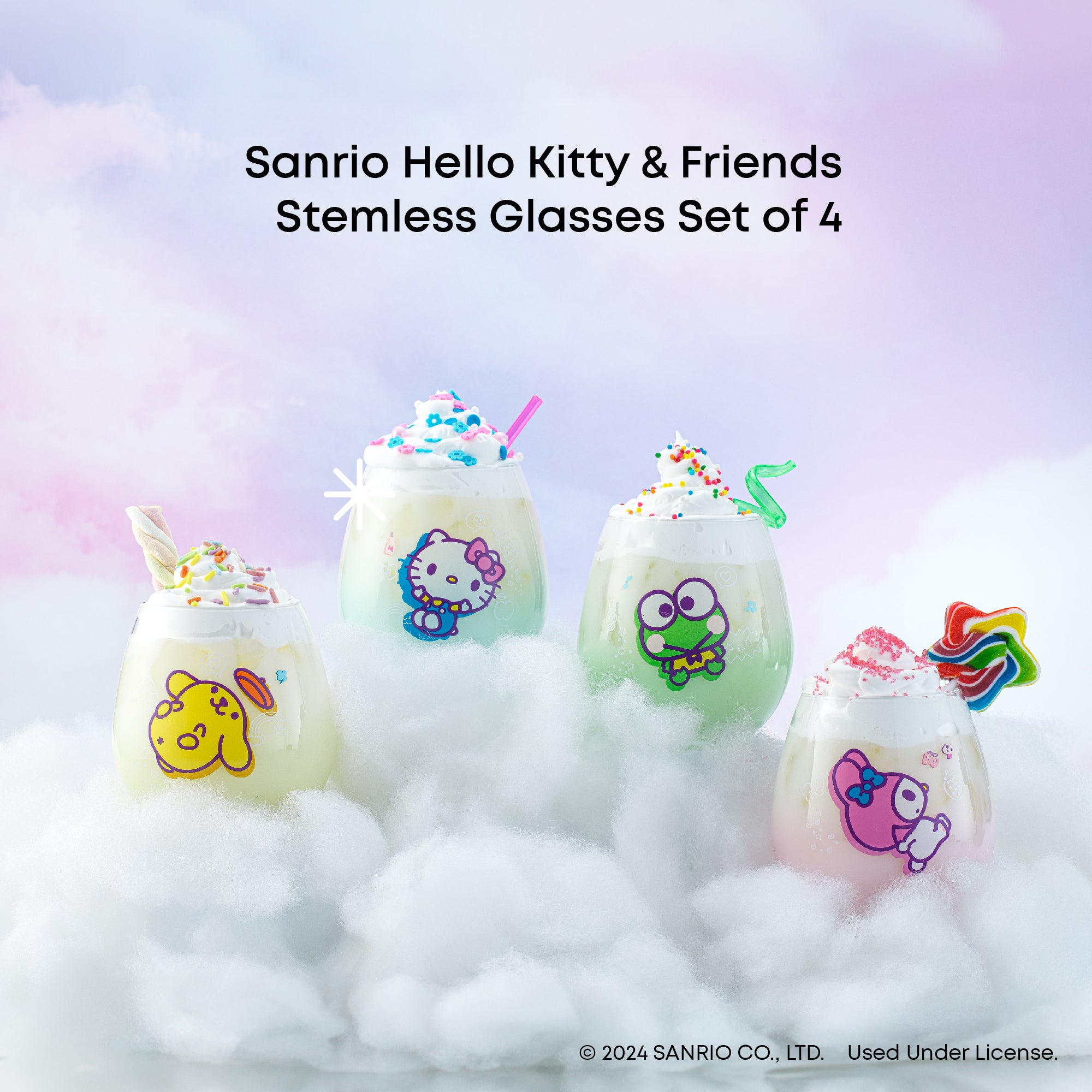 JoyJolt Hello Kitty Friends Above the Clouds verres 4x44cl dégradé