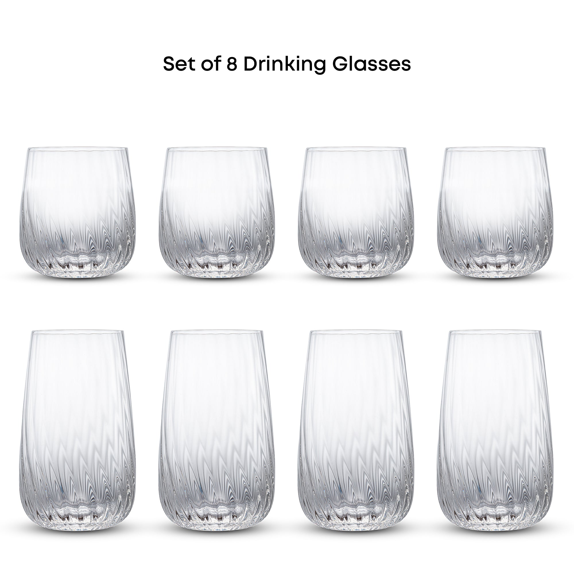JoyJolt Flow verres 8 pièces 38 et 56 cl striés