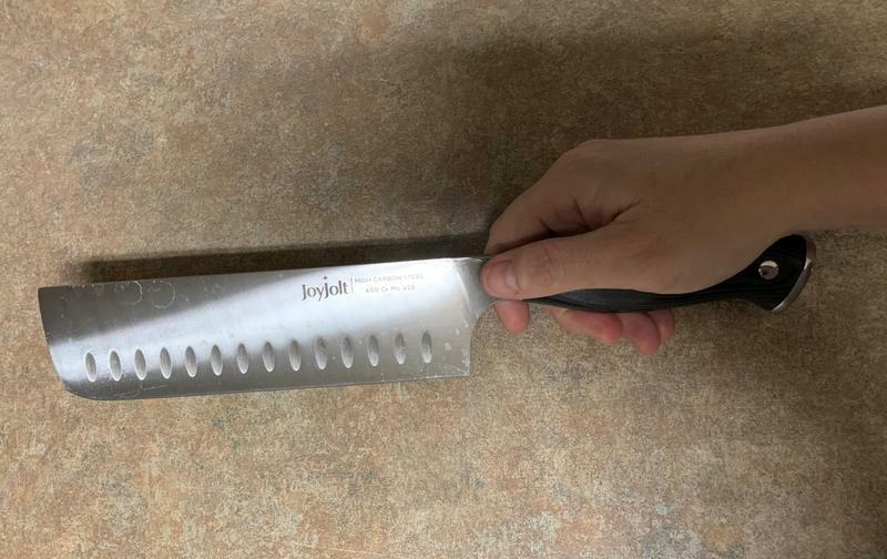 JoyJolt couteau nakiri 18 cm acier carbone lot 1