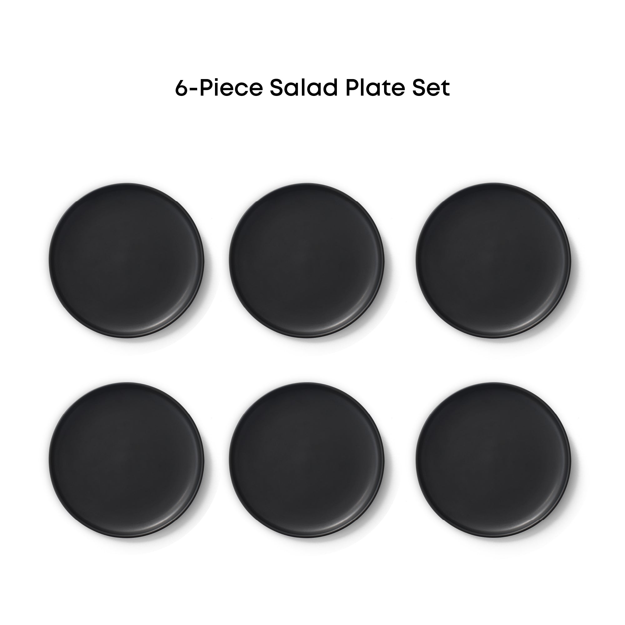 JoyJolt Mesa assiettes dessert grès noir mat 6 pièces 20 cm