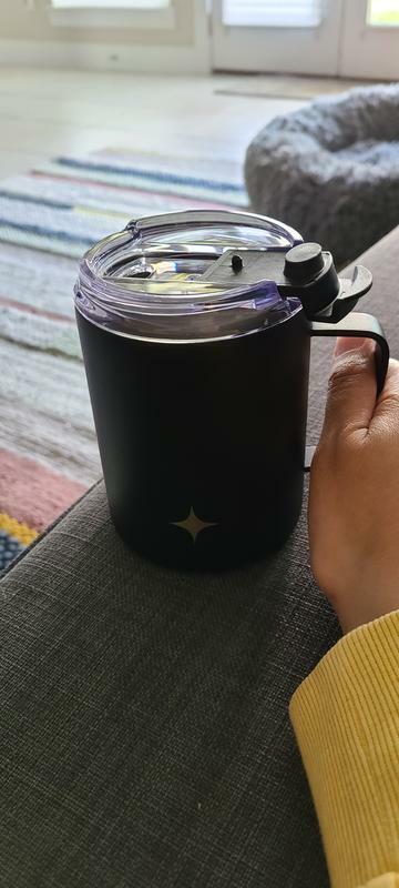 JoyJolt mug isotherme inox 38 cl poignée couvercle voyage