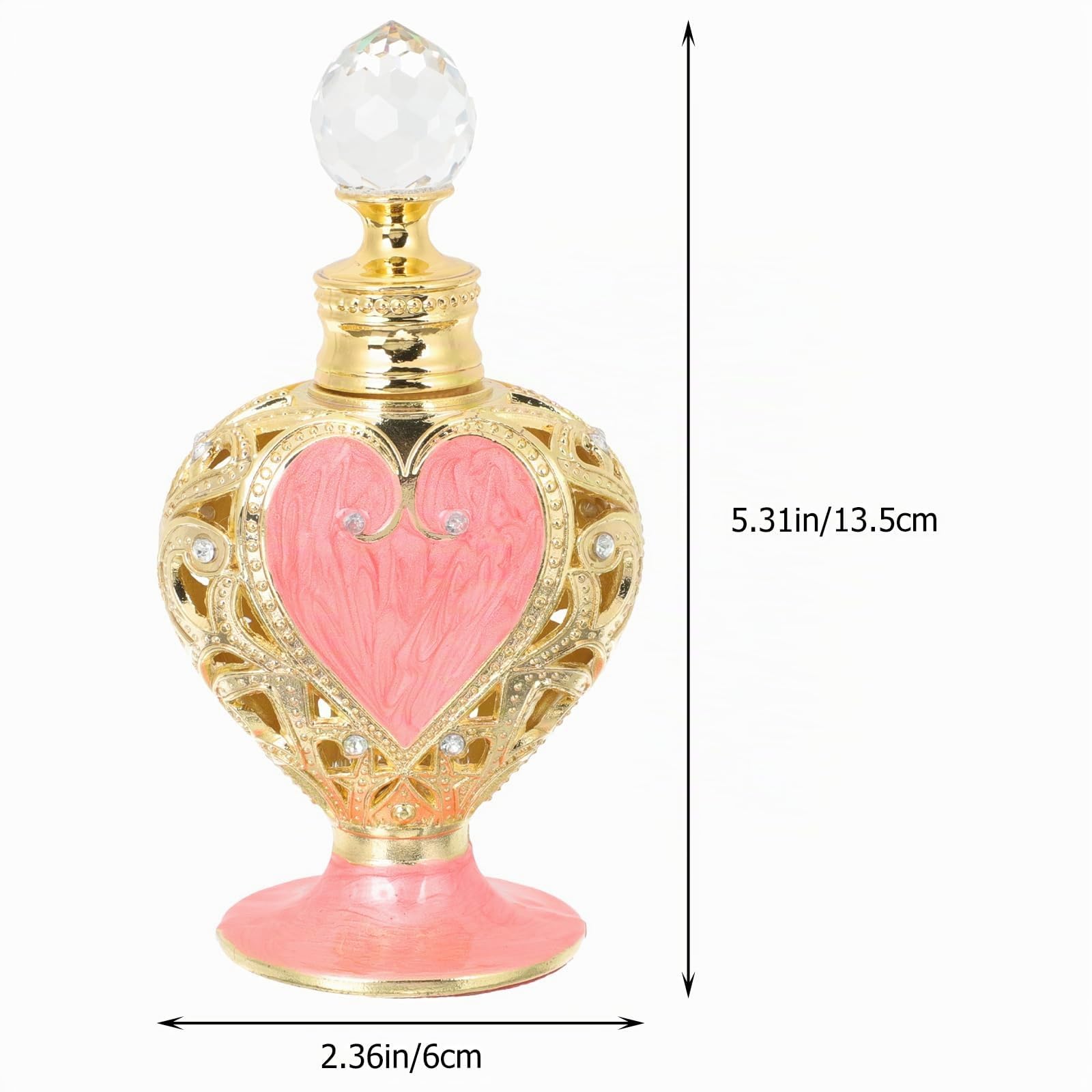 Alipis flacon parfum verre cœur vide 12,5 cm oriental