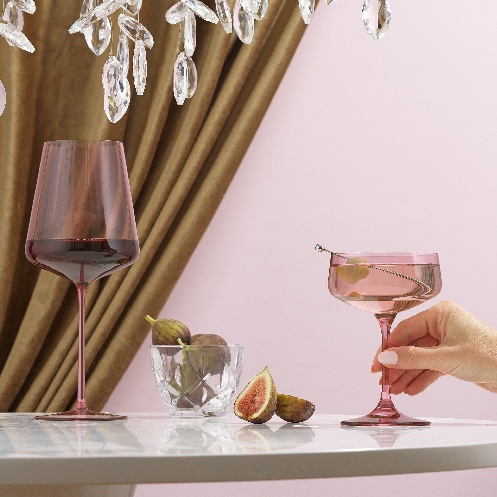 JoyJolt Sidney Blush verres vin champagne 16 pièces
