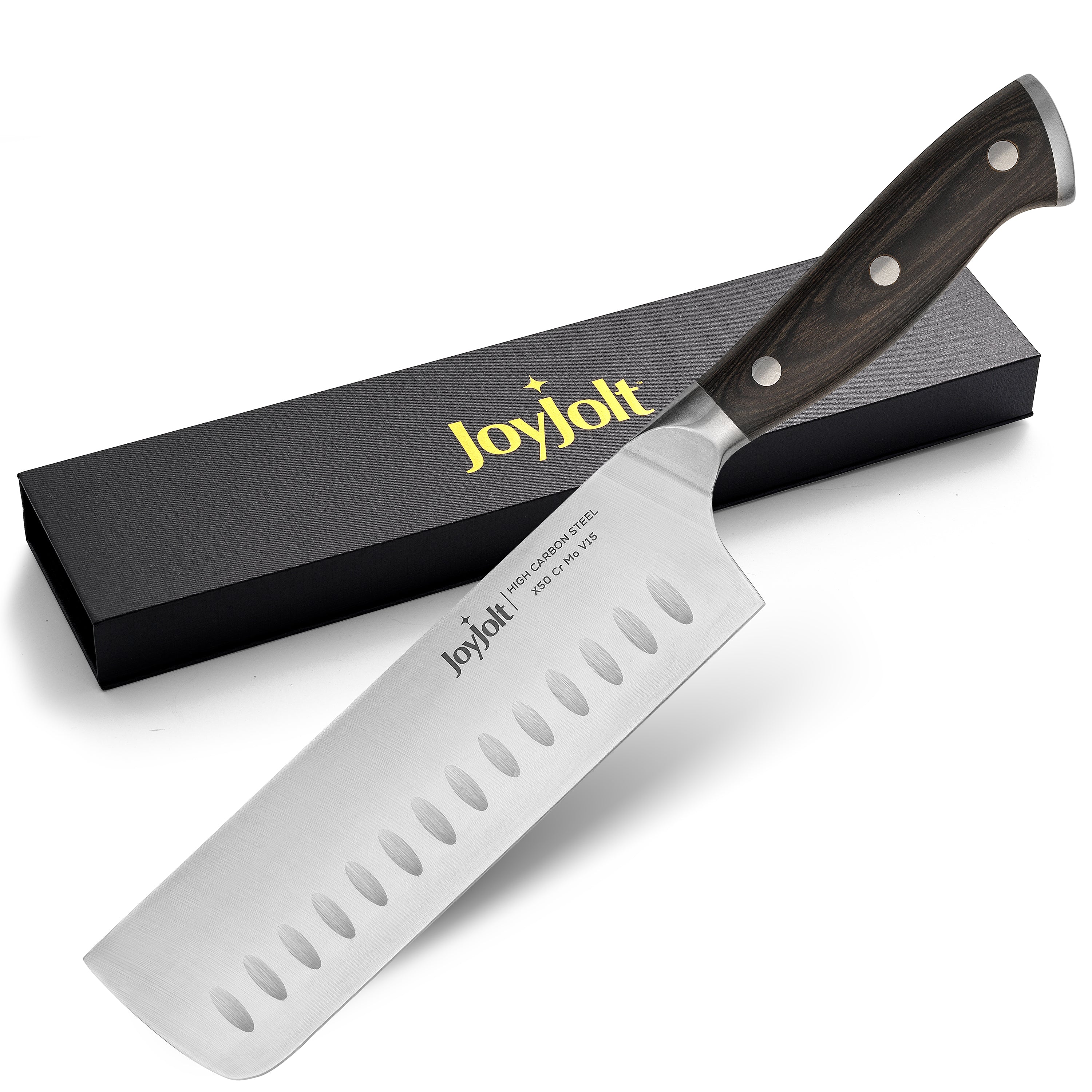 JoyJolt couteau nakiri 18 cm acier carbone lot 1